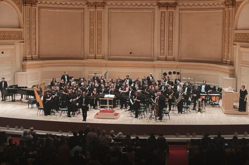 Mansfield's Adam Brennan and the Mansfield Wind Ensemble at Carnegie Hall in New York City